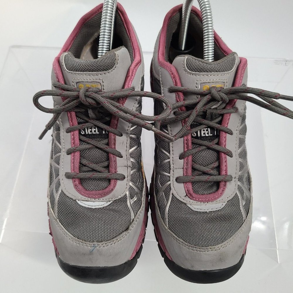 Caterpillar Steel Toe ERGO CAT Women's Work‎ Shoe Size 9.5 Gray Pink